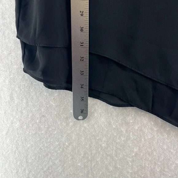 H&M Dress Size 4 Chiffon Shift Tank Asymmetrical Sleeveless Back Keyhole Black - Picture 11 of 12